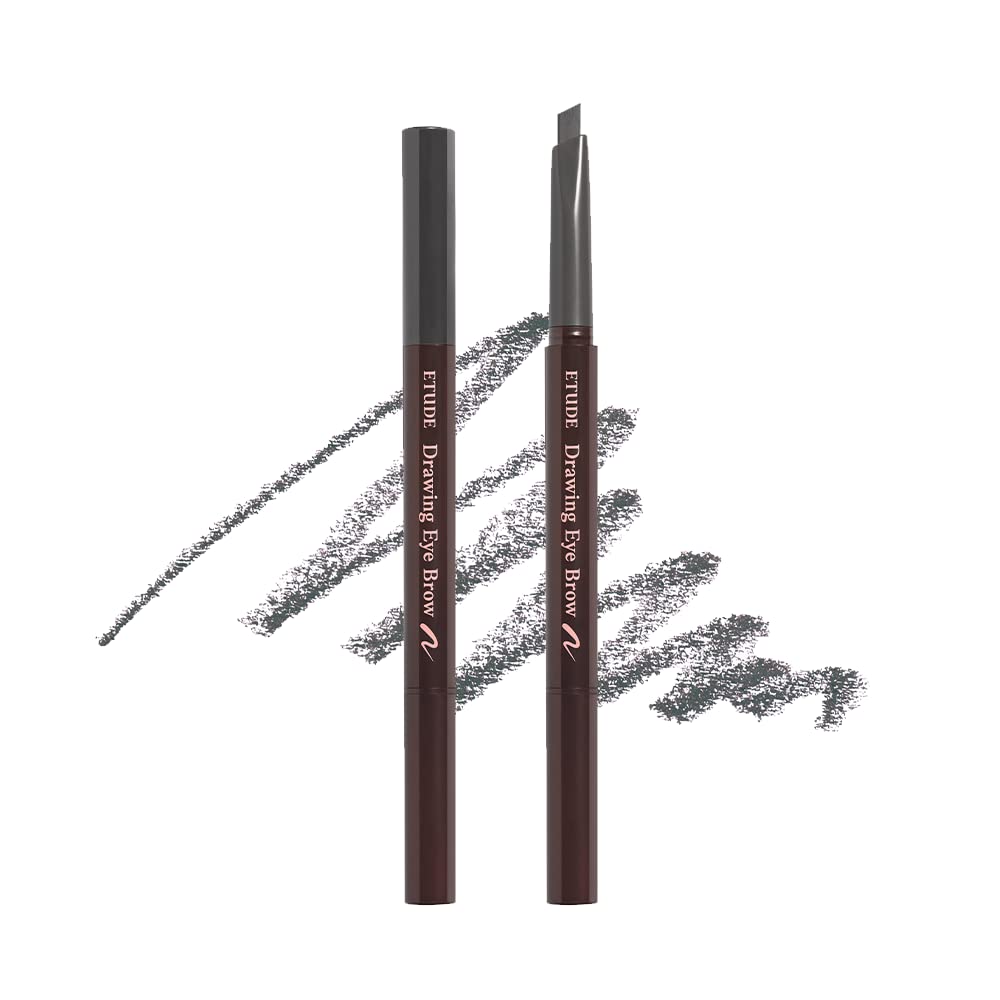 ETUDE Drawing Eye Brow 0.25g #1 Dark Brown | Long Lasting Eyebrow Pencil | Soft Textured Natural Daily Look Eyebrow Makeup
