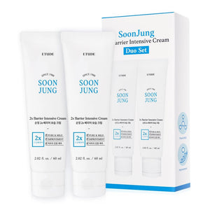 ETUDE SoonJung 2x Barrier Intensive Cream 60ml (21AD) | Hypoallergenic Shea Butter Hydrating Facial Cream for Sensitive Skin, Water-oil Balance & Panthenol for Damaged Skin | Korean Skin Care