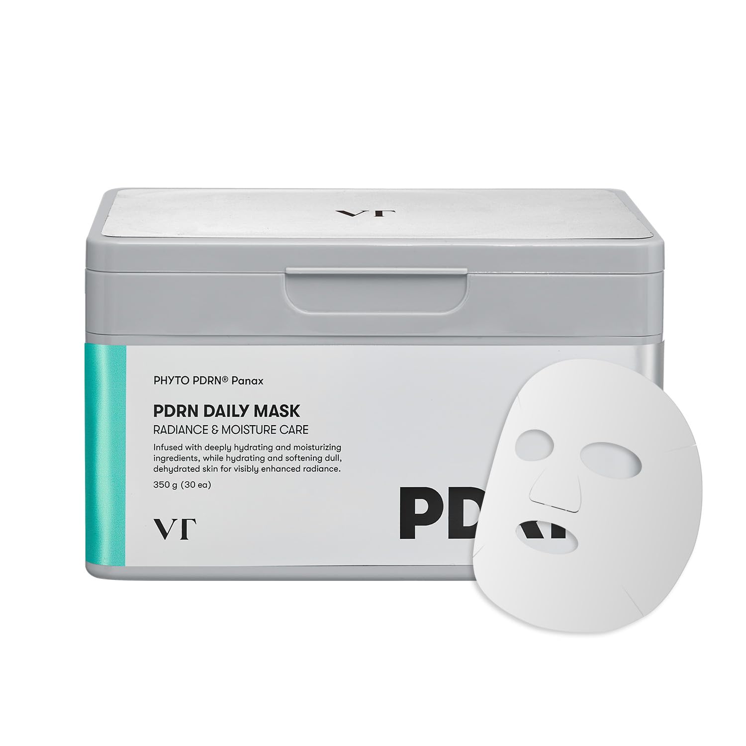 VT COSMETICS CICA Daily Soothing Mask 30 Sheets, Centella Asiatica & Hyaluronic Acid for Moisturizing & Hydrating, Instant Calm & Glow, Skin Softening Facial Mask, Korean Face Mask