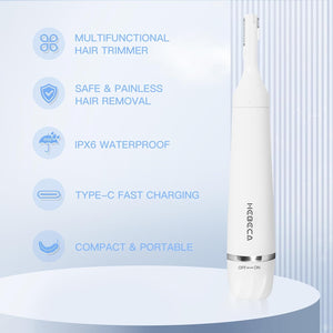 Nose Hair Trimmer for Women and Men, 3-in-1 Electric Facial Hair Removal Rechargeable Portble Waterproof Face Shaver Razor for Nose Ear Eyebrow Peach-Fuzz Lips Chin FT3001