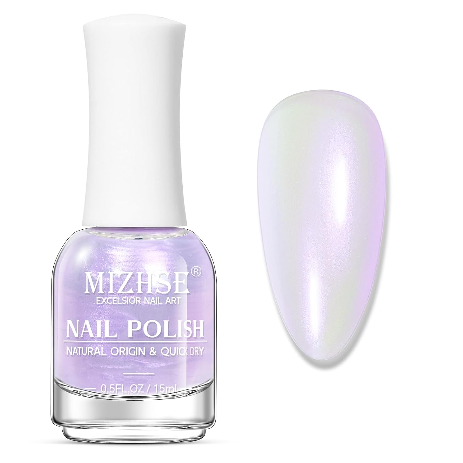 MIZHSE Nail Polish: 15Ml Mermaid Pearl Nail Polish Pink Aurora Effect Nail Polish, Fingernail and Toenail Polish Glossy Long Lasting Nail Polish Trendy DIY at Home Nail Gift Spree