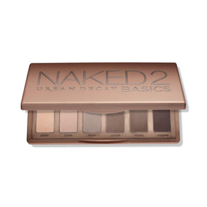 Urban Decay Naked 2 Basics Mini Eyeshadow Palette - 6 Matte Nude Shadows, Multi-Use Powder for Eye, Contour, or Brows, Ultra-Blendable Cool-Tone Neutrals, Long-lasting Wear, Travel Makeup with Mirror