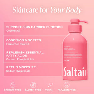 Saltair Body Wash, Signature Scents 2-Pack. Moisturizing Body Cleanser with Monoi Oil and Cupuacu Butter. Luxury Shower Gel for Women and Men. Vegan, Cruelty-Free, Paraben-Free. 2x 17oz Pump Bottles