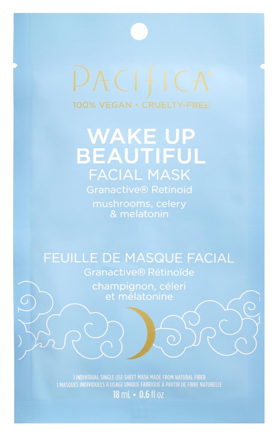 Pacifica Sheet Face Mask - Glow Baby Brightening Facial Mask w/Vitamin C, Aloe & Kelp – Cooling Mask for Dark Spots & Fine Lines - Clean Beauty Vegan & Cruelty-Free Dermatologist Tested