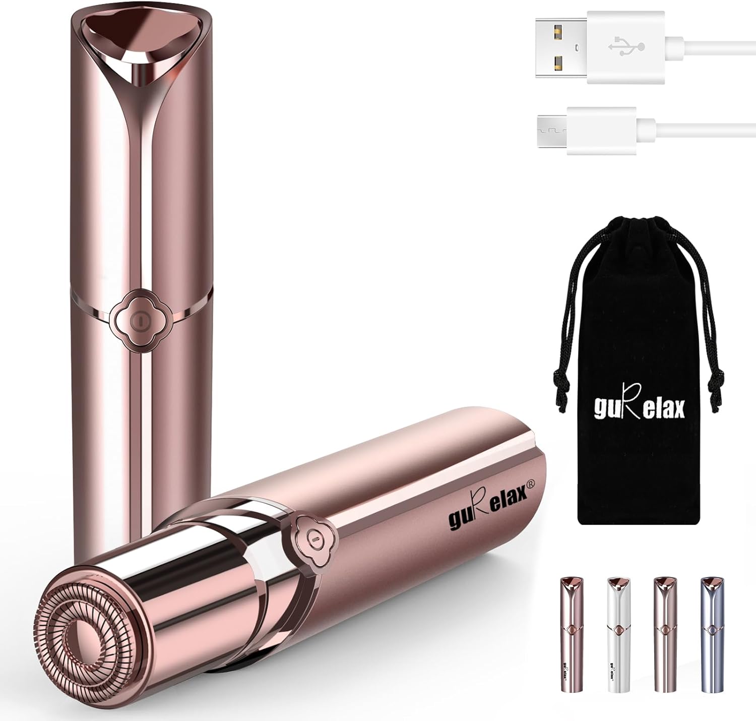Facial Hair Removal for Women, Rechargeable Painless Facial Hair Remover for Face, Lip, Chin with a Velvet Bag