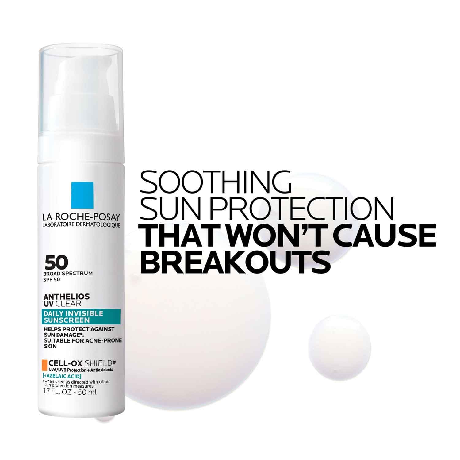 La Roche Posay Anthelios UV Sunscreen SPF 50, Daily Sunscreen for Face in 3 Formulas, UV Tone with Niacinamide, UV Hydra with Hyaluronic Acid, UV Clear with Azelaic Acid, Broad Spectrum Invisible SPF