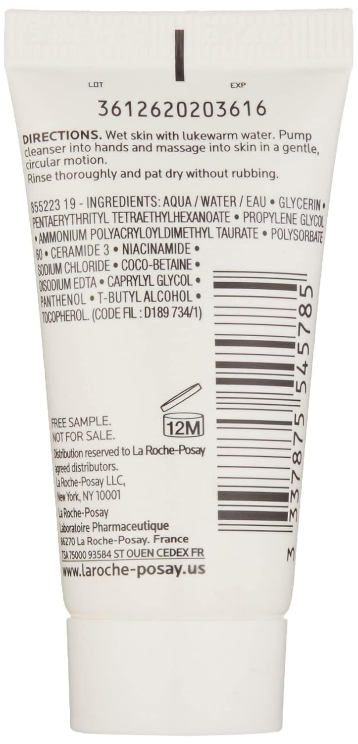 La Roche-Posay Tolerance Hydrating Gentle Face Wash Cleanser for Normal to Dry Sensitive Skin, 0.5 Fl Oz