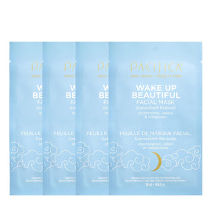 Pacifica Sheet Face Mask - Glow Baby Brightening Facial Mask w/Vitamin C, Aloe & Kelp – Cooling Mask for Dark Spots & Fine Lines - Clean Beauty Vegan & Cruelty-Free Dermatologist Tested