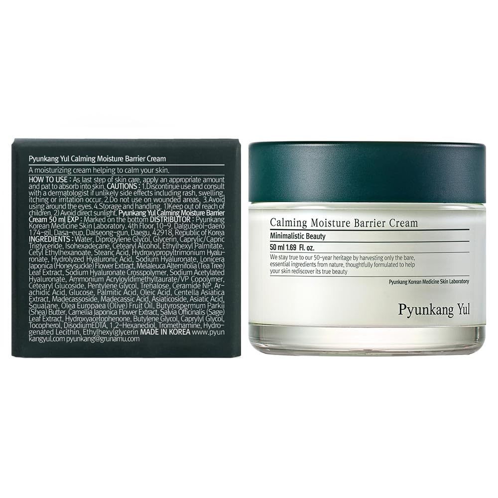 Pyunkang Yul [PKY] Calming Moisture Barrier Cream Instantly Soothes Sensitive Skin, Hyaluronic Acid & Ceramide for Hydration, Vegan, Korean Skincare (1.69 Fl. Oz, 50ml)