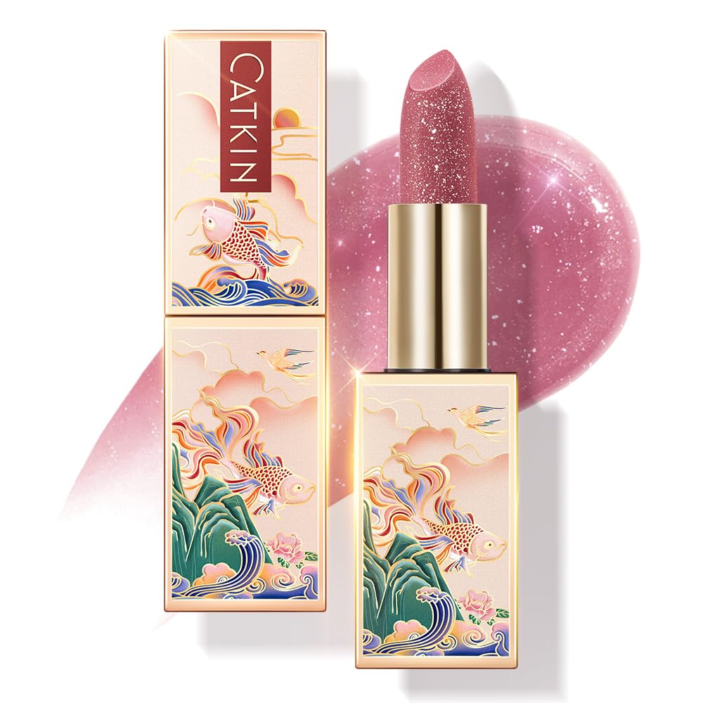 CATKIN Lip Balm Color Tinted Lip Stain Ultra Hydrating Moistrurizer Chapstick with Vitamin E Nourishing For Cracked & Dry Lips 0.12 oz C06 Camellia