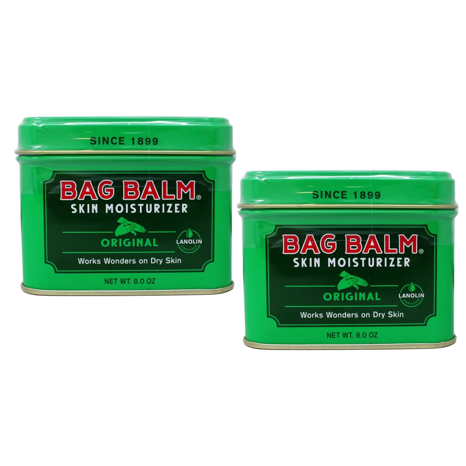 Bag Balm Vermont's Original Hand Moisturizer, Hand Balm for Dry Skin, Cracked Hands, Heels & Dry Hands Treatment, For Dogs and More Ointment, Lotion - 8oz Tin, 3 Pack