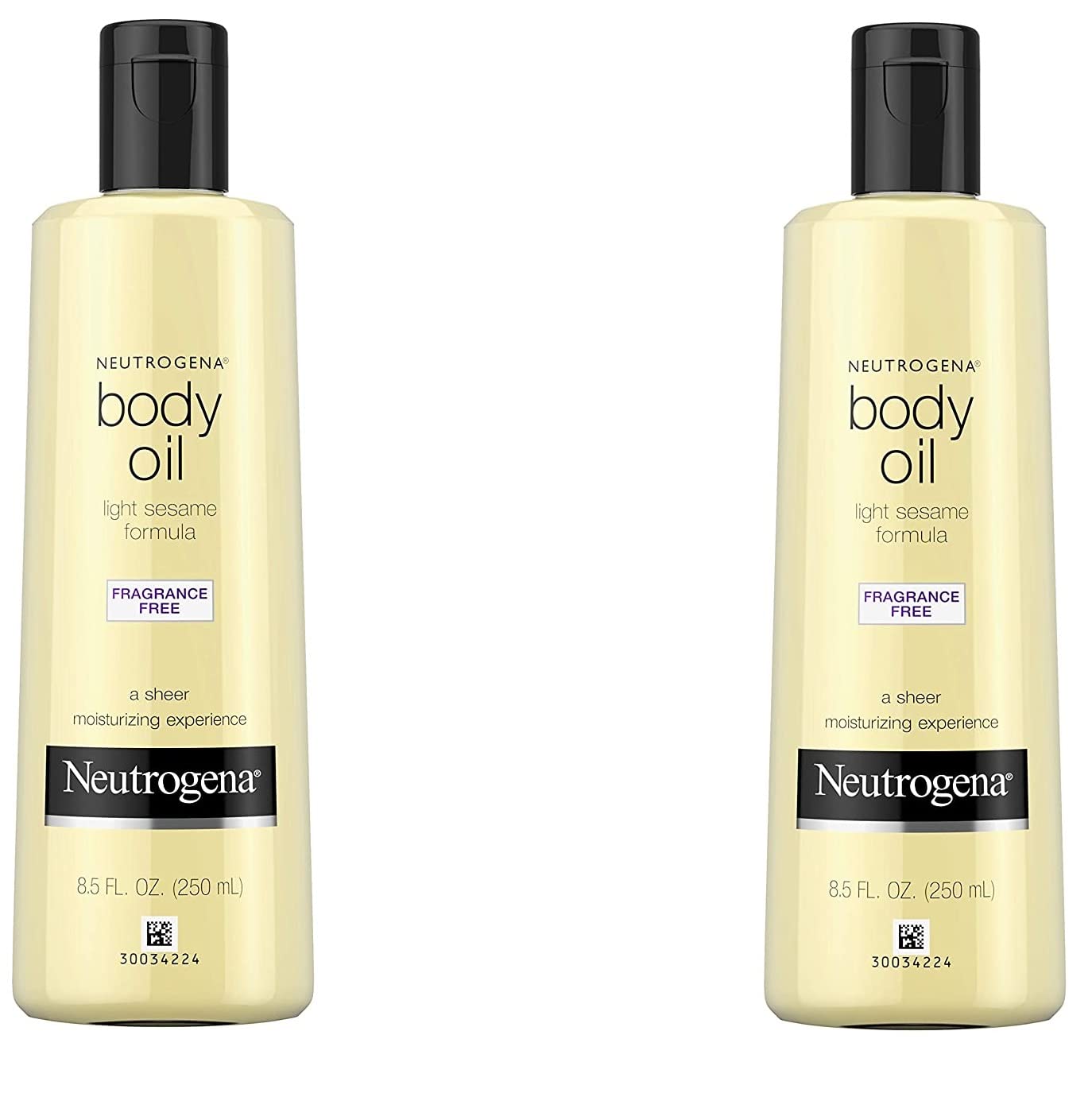 Neutrogena Body Oil Light Sesame Formula, 8.5 fl oz, Fragrance Free Radiant Glow Moisturizer for Dry Skin and Massage Oil with Sesame Oil, Bath & Shower Oil For Smooth and Hydrated Skin