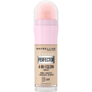 Maybelline New York Instant Age Rewind Instant Perfector 4-In-1 Glow Makeup - Primer, Concealer, Highlighter and BB Cream in 1, Fair/Light, 0.68 fl oz
