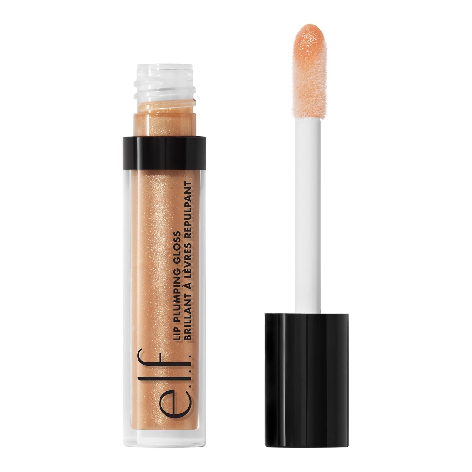 e.l.f. Lip Plumping Gloss, Soothes, Shimmer, Peach Bellini, 0.09 Ounce