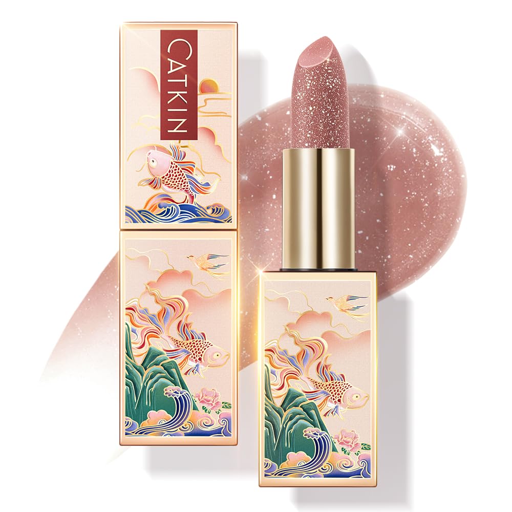 CATKIN Lip Balm Color Tinted Lip Stain Ultra Hydrating Moistrurizer Chapstick with Vitamin E Nourishing For Cracked & Dry Lips 0.12 oz C06 Camellia