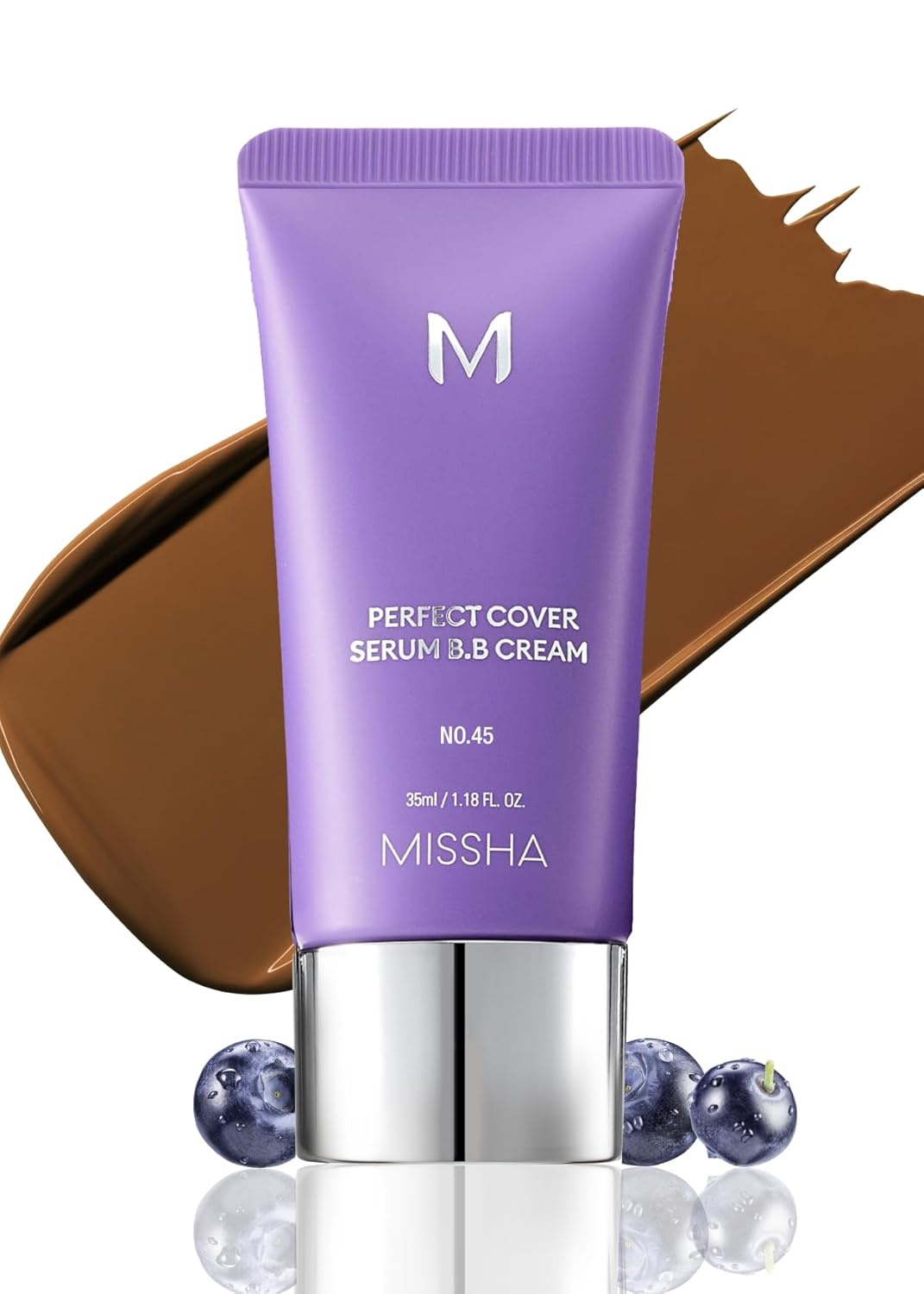 MISSHA M PERFECT COVER SERUM BB CREAM No.25 Warm Beige - Medium with Warm Undertone, Skin Tint, Tinted Moisturizer, Skin Care Foundation Makeup, Superfood Complex, Glass Skin, Korean Makeup,1.18 Fl oz