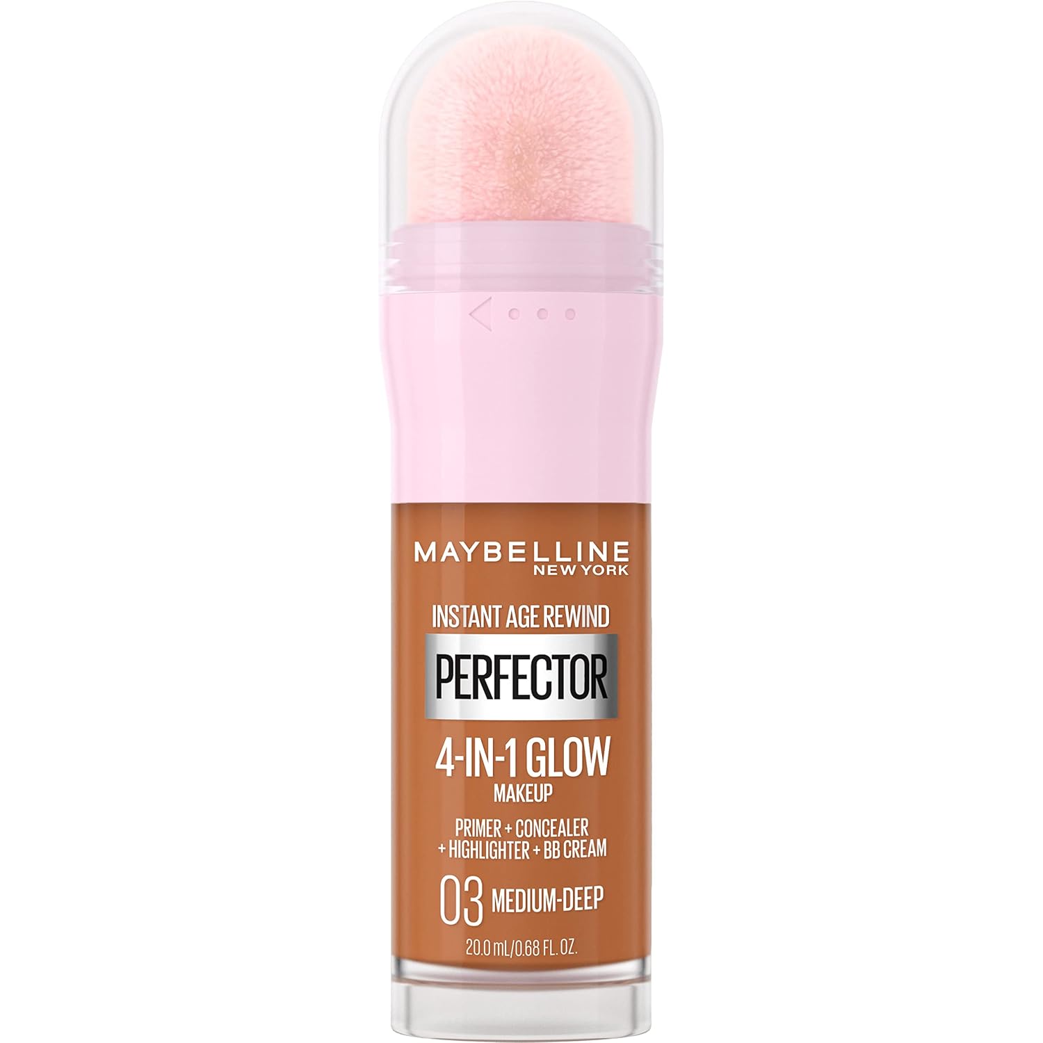 Maybelline New York Instant Age Rewind Instant Perfector 4-In-1 Glow Makeup - Primer, Concealer, Highlighter and BB Cream in 1, Fair/Light, 0.68 fl oz