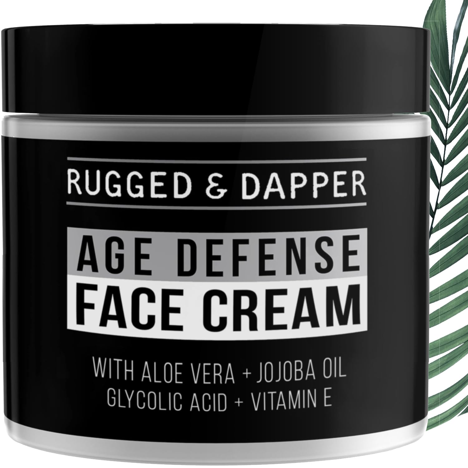 RUGGED & DAPPER - Age Defense Face Moisturizer for Men | 4oz | Hydrating Mens Face Lotion | Unscented + Anti- Aging Formula for Clear Skin | Natural Ingredients | Made in USA