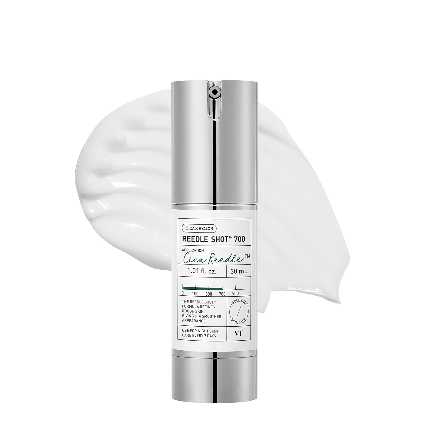 VT COSMETICS CICA Reedle Shot 300, Advanced Night Exosome, Microneedling Serum, Centella Asiatica, Hyaluronic Acid, Propolis, Soft Skin, Regeneration, Glass Skin, Korean Skin Booster 1.69Fl Oz (50ml)