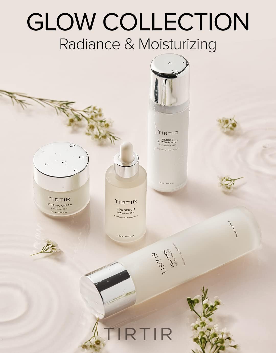 TIRTIR Natural Ceramide Cream | Deep moisturizer for Glass Skin, Polyglutamic acid, Centella Asiatica Extract, Skin barrier, Lightweight, Mild, Nature derived ingredients, Dry skin, Korean skincare