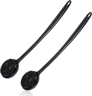 VWMYQ Silicone Back Scrubber for Shower, 17in Lengthen Long Handle Body Brush, Double Sided Shower Brush for Shower Exfoliating and Massage Can Produce Rich Foam, Long Handle Back Scrubber for Men.