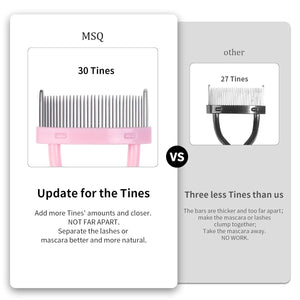 Eyelash Comb Separator MSQ Eyelash Mascara Brush and Comb Lash Separator With Comb Cover Arc Designed Cosmetic Brushes Tool Pink (1PCS)