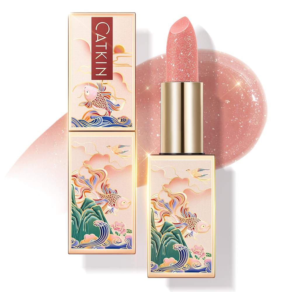 CATKIN Lip Balm Color Tinted Lip Stain Ultra Hydrating Moistrurizer Chapstick with Vitamin E Nourishing For Cracked & Dry Lips 0.12 oz C06 Camellia
