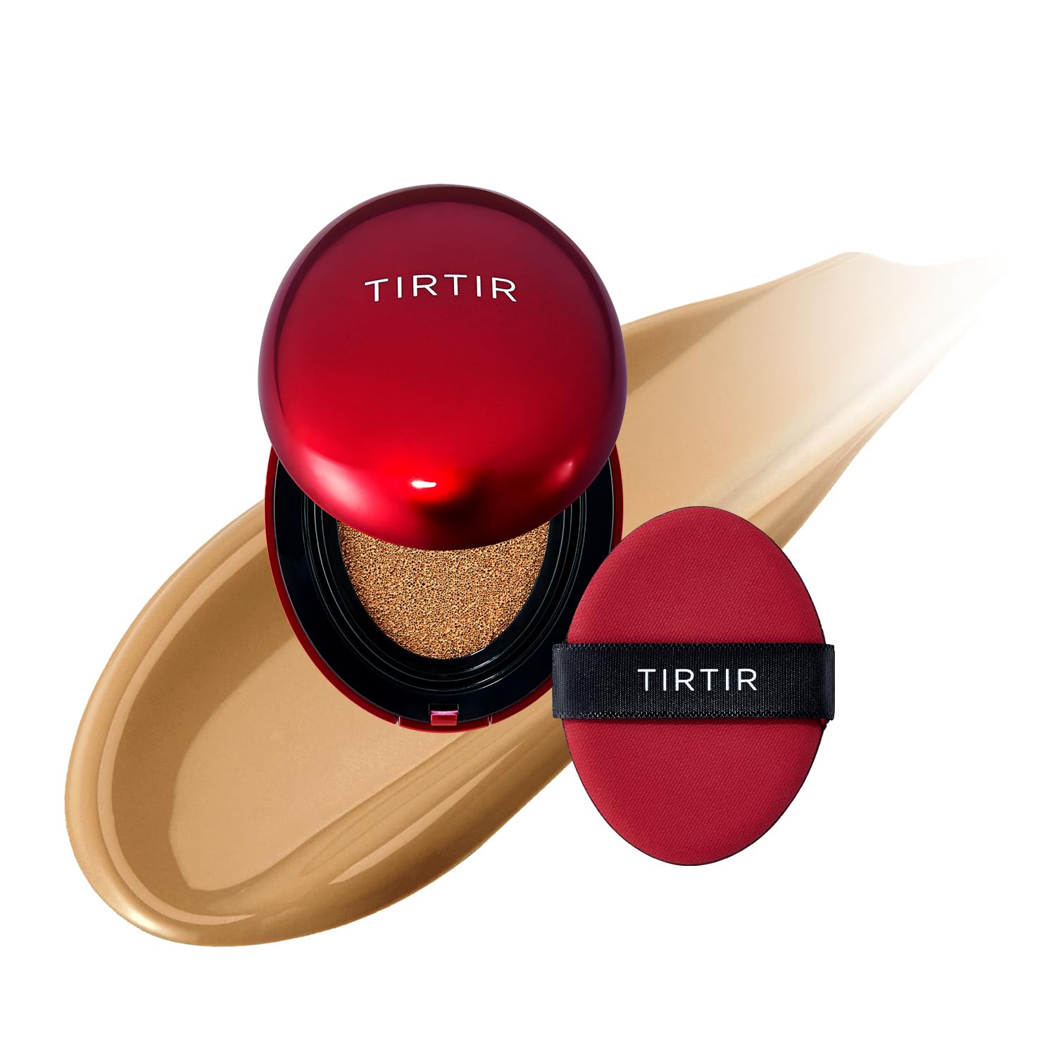 TIRTIR Mask Fit Red Cushion Foundation | Full coverage, Weightless, Skin fit, Satin Glow Finish, Korean Makeup Cushion Foundation (#23N Sand, 0.63 Fl Oz)