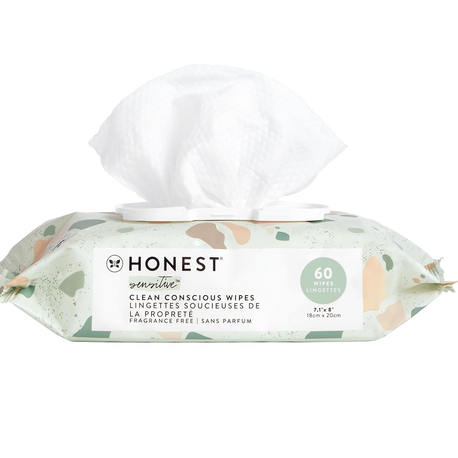 The Honest Company Clean Conscious Multi-Use Wipes | Hypoallergenic + Unscented for Sensitive Skin | Over 99% Water, Compostable, Plant Based, Baby Wipes | Geo Mood, 288 Count