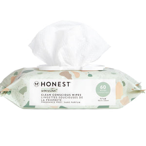 The Honest Company Clean Conscious Multi-Use Wipes | Hypoallergenic + Unscented for Sensitive Skin | Over 99% Water, Compostable, Plant Based, Baby Wipes | Geo Mood, 288 Count