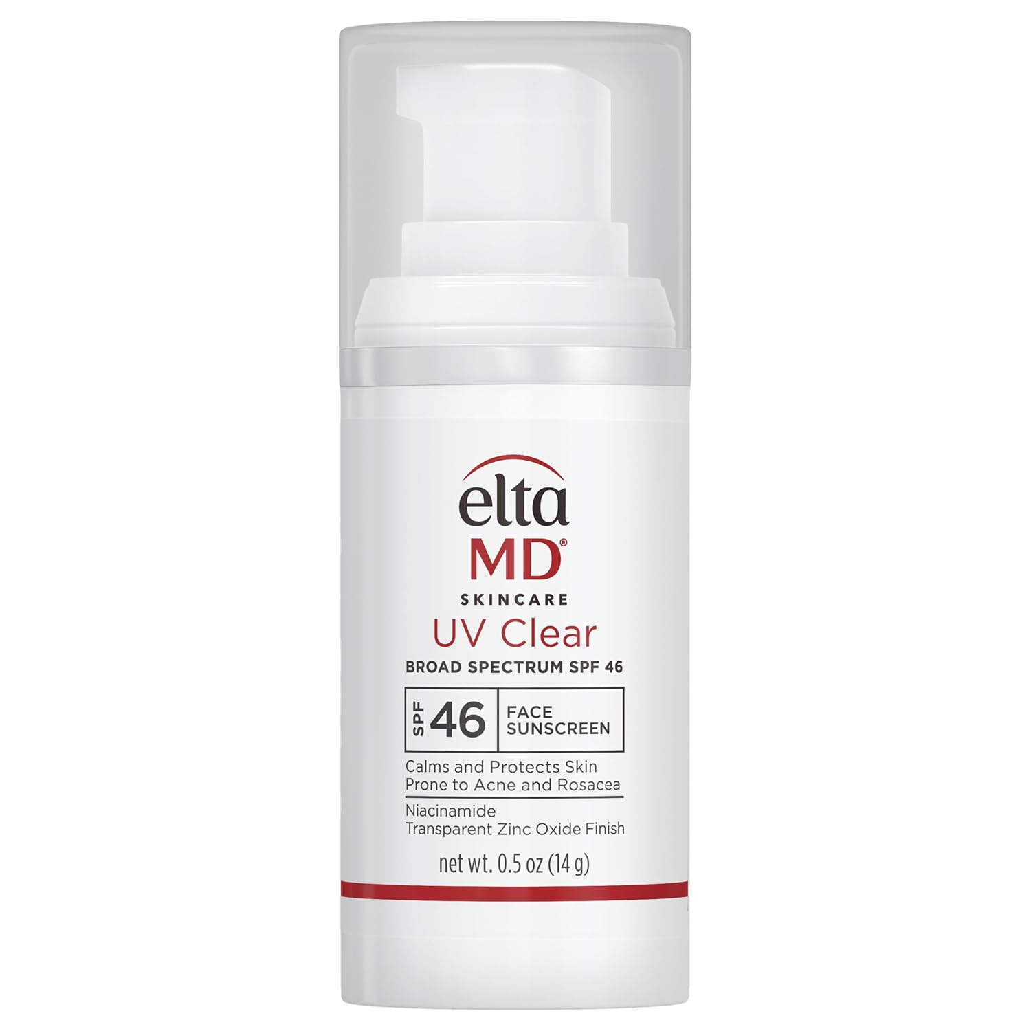 EltaMD UV Clear Face Sunscreen SPF 46, Oil Free for Face with Zinc Oxide, Dermatologist Recommended Sunscreen Lotion, For Acne-Prone Sensitive Skin, 1.7 oz Pump