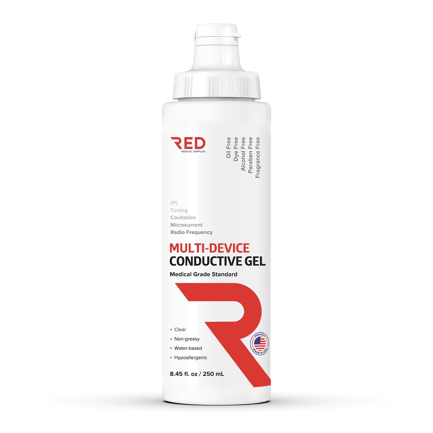 Conductive Gel for Facial, RF & Cavitation Devices – Ultra-Hydrating, Long-Lasting, 96% Organic, Hypoallergenic Leave-On Formula – Pro-Grade Performance – Made in USA – 8.45 fl oz (Pack of 2)