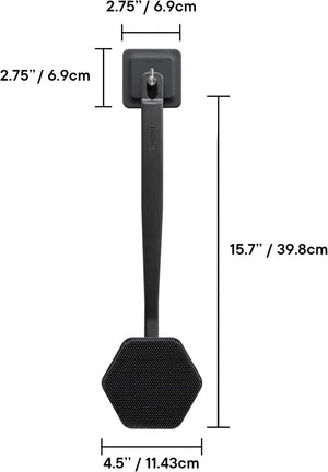 TOOLETRIES Silicone Back Scrubber with Hook - Exfoliating Shower Brush, Back Washer for Men, Durable Back Brush with Long Handle - Long Lasting Bath & Shower Accessories - Charcoal