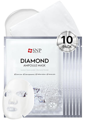 Best Korean Collagen Face Mask | 24K Gold Ampoule Sheet Mask | Hydrating Face Masks | For Tightening & Nourishing | Korean Skin Care | Overnight Face Masks | Moisturizing Sheet Mask | Snp | 10 Sheets