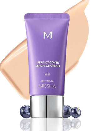 MISSHA M PERFECT COVER SERUM BB CREAM No.25 Warm Beige - Medium with Warm Undertone, Skin Tint, Tinted Moisturizer, Skin Care Foundation Makeup, Superfood Complex, Glass Skin, Korean Makeup,1.18 Fl oz