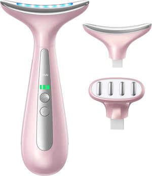 Facial and Neck Massager for Face, Neck - Skin Lifting & Firming - Wrinkle & Dark Circle Reducer - at Home Skin Care Face Sculpting Tool and Neck Massager-White