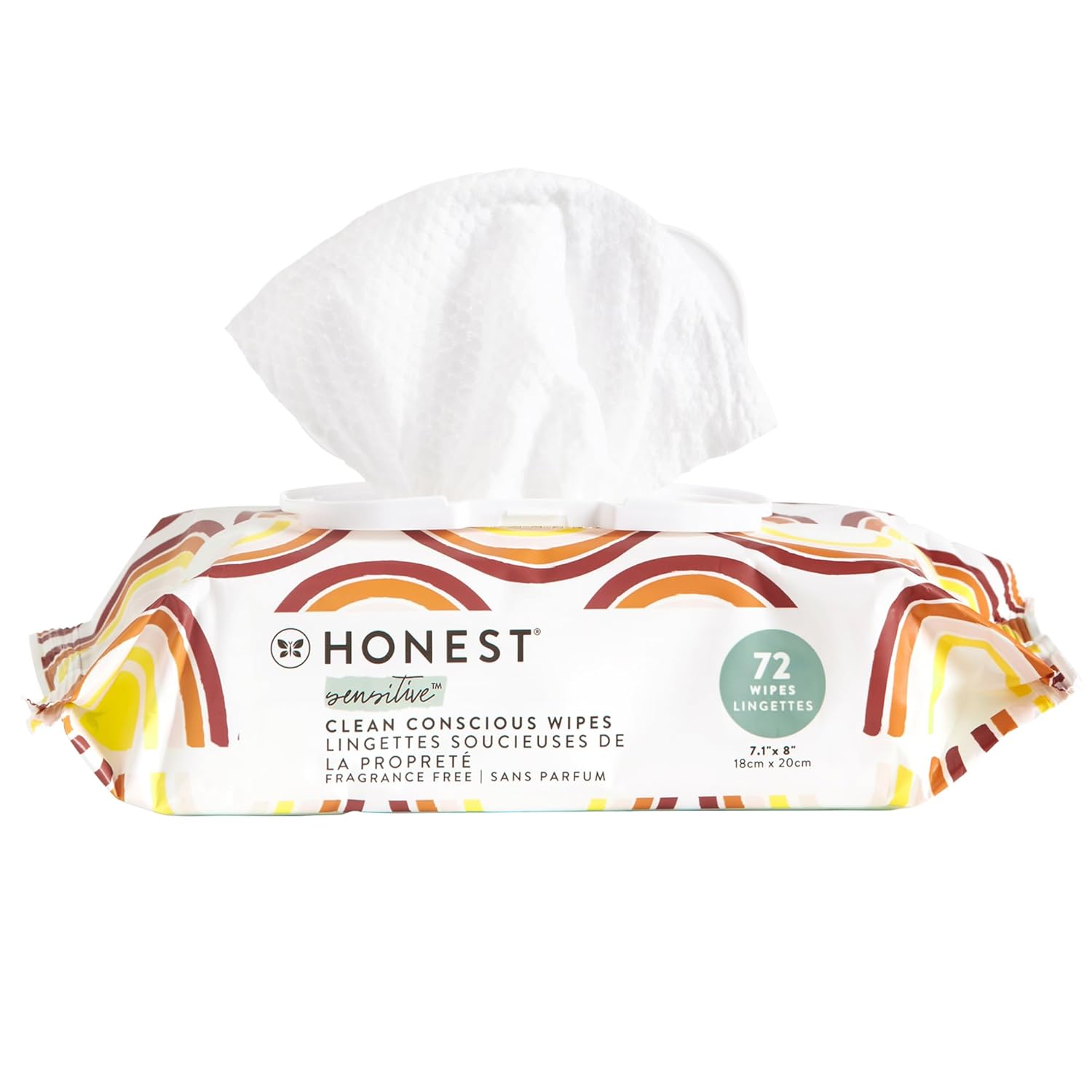 The Honest Company Clean Conscious Multi-Use Wipes | Hypoallergenic + Unscented for Sensitive Skin | Over 99% Water, Compostable, Plant Based, Baby Wipes | Geo Mood, 288 Count