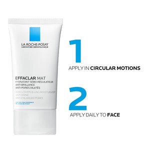 La Roche-Posay Effaclar Mat, Daily Moisturizer For Oily Skin, Visibly Reduces The Look Of Pores, Oil-Free Mattifying Moisturizer, Smooths Skin Texture, Non-Comedogenic & Dermatologist Tested
