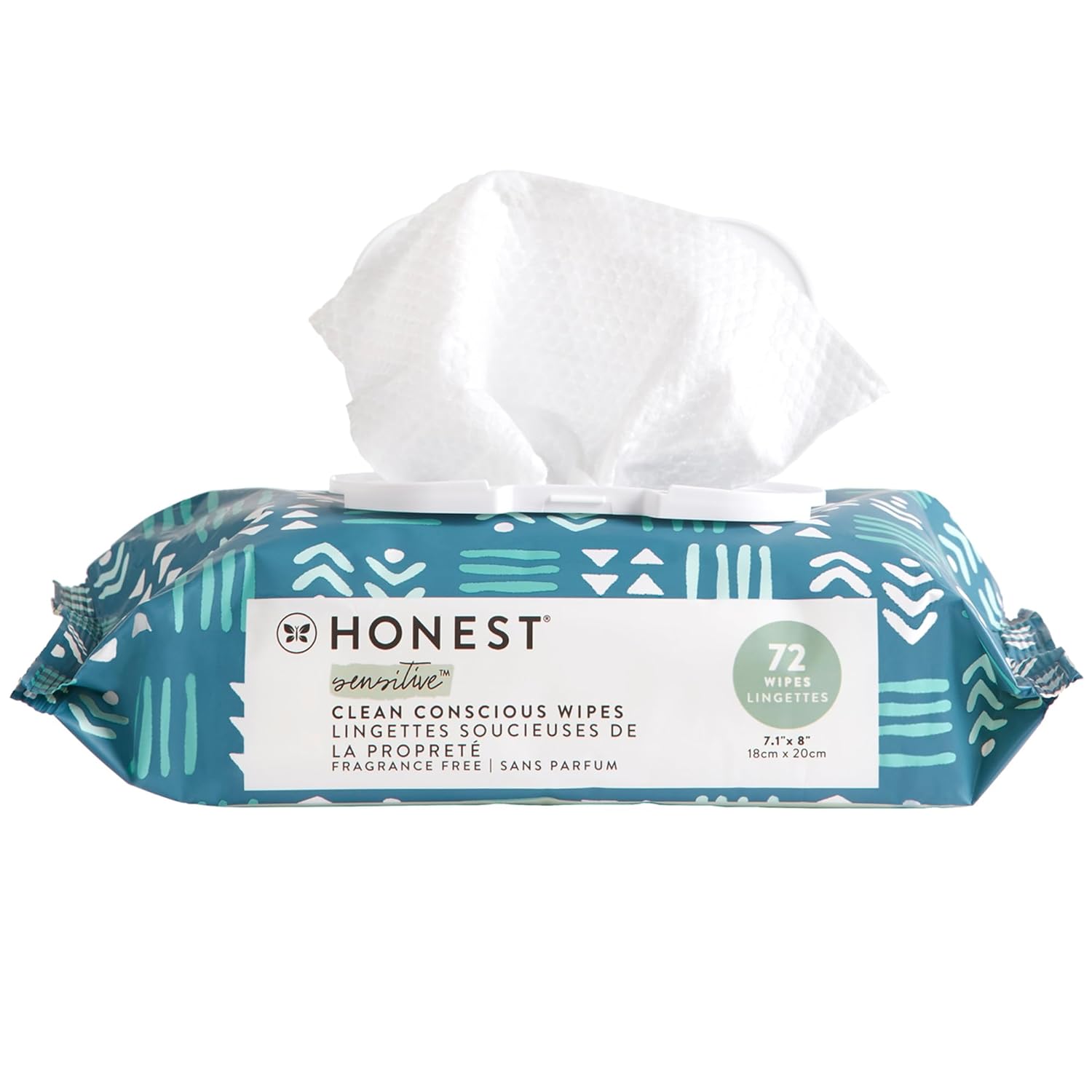 The Honest Company Clean Conscious Multi-Use Wipes | Hypoallergenic + Unscented for Sensitive Skin | Over 99% Water, Compostable, Plant Based, Baby Wipes | Geo Mood, 288 Count