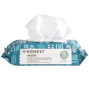 The Honest Company Clean Conscious Multi-Use Wipes | Hypoallergenic + Unscented for Sensitive Skin | Over 99% Water, Compostable, Plant Based, Baby Wipes | Geo Mood, 288 Count
