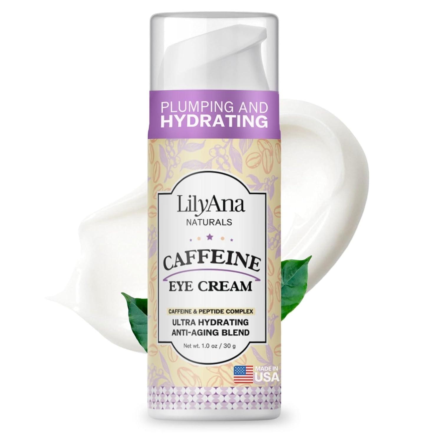 LilyAna Naturals Eye Cream for Dark Circles and Puffiness, Under Eye Cream for Wrinkles and Bags, Anti Aging - helps Improve Dryness; for Sensitive Skin - 1.7 oz - Made in USA
