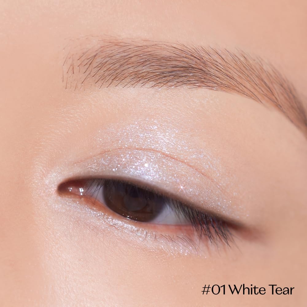 ETUDE Tear Drop Eye Liner #1 White Tear (21AD) | Eyes Makeup | Kbeauty | Liquid Glittering Eye Liner to Make Your Eyes Sparkle