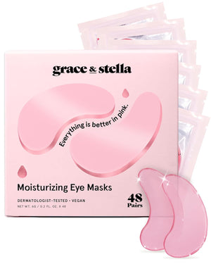 grace & stella Under Eye Mask - Gifts for Women - Reduce Dark Circles, Puffy Eyes, Undereye Bags, Wrinkles - Overnight Gel Under Eye Patches - Bridesmaid Gifts - Vegan Self Care (24 Pairs, Gold)