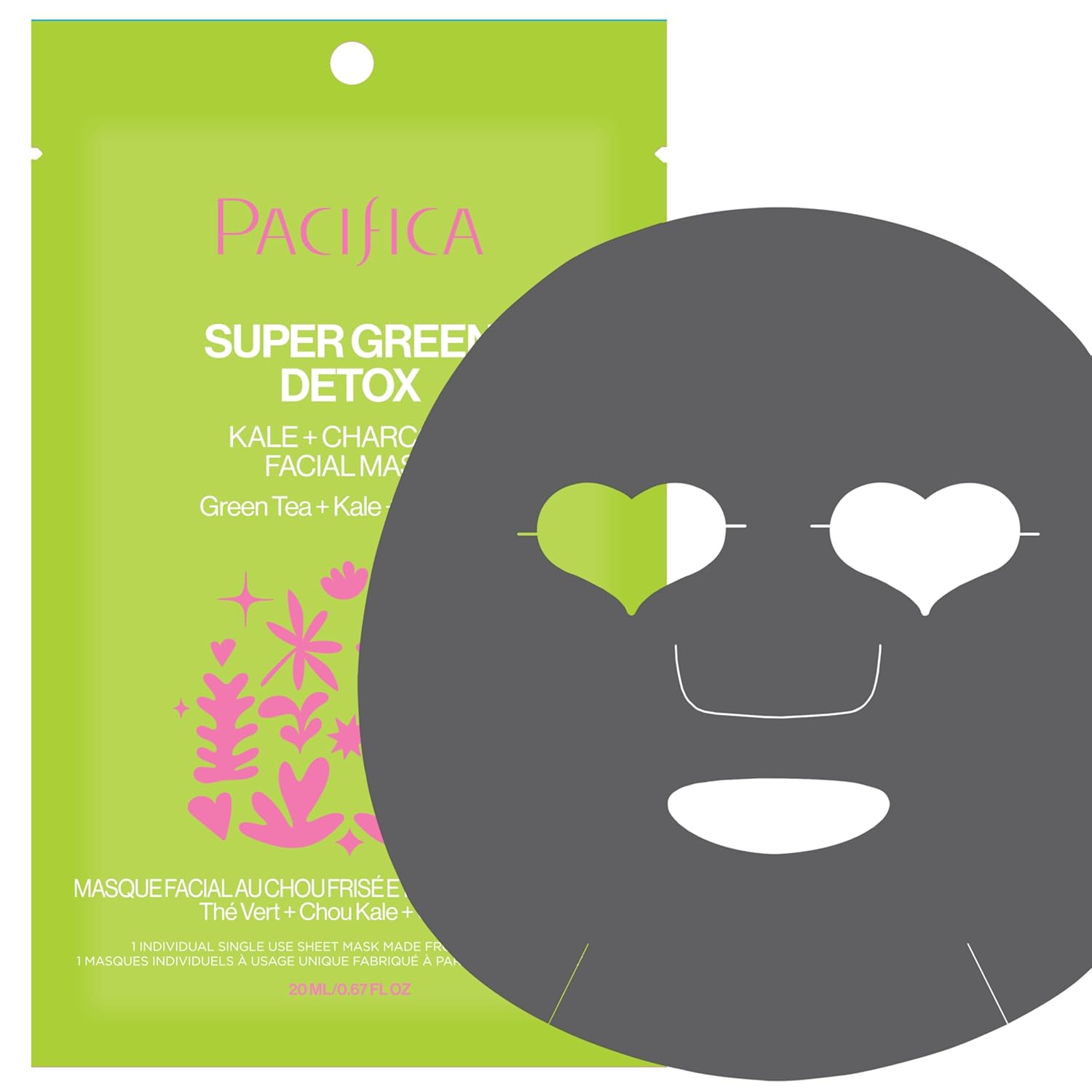 Pacifica Sheet Face Mask - Glow Baby Brightening Facial Mask w/Vitamin C, Aloe & Kelp – Cooling Mask for Dark Spots & Fine Lines - Clean Beauty Vegan & Cruelty-Free Dermatologist Tested