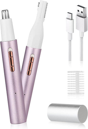 2025 Rechargeable Nose and Ear Hair Trimmer for Women Men – Painless Facial and Eyebrow Hair Remover, Dual-Edge Blades, IPX7 Waterproof, Compact and Portable Electric Clipper