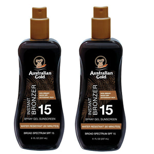 Australian Gold Spray Gel Sunscreen with Instant Bronzer SPF 50, 8 Ounce | Moisturize & Hydrate Skin | Broad Spectrum | Water Resistant,B07DG52KLY