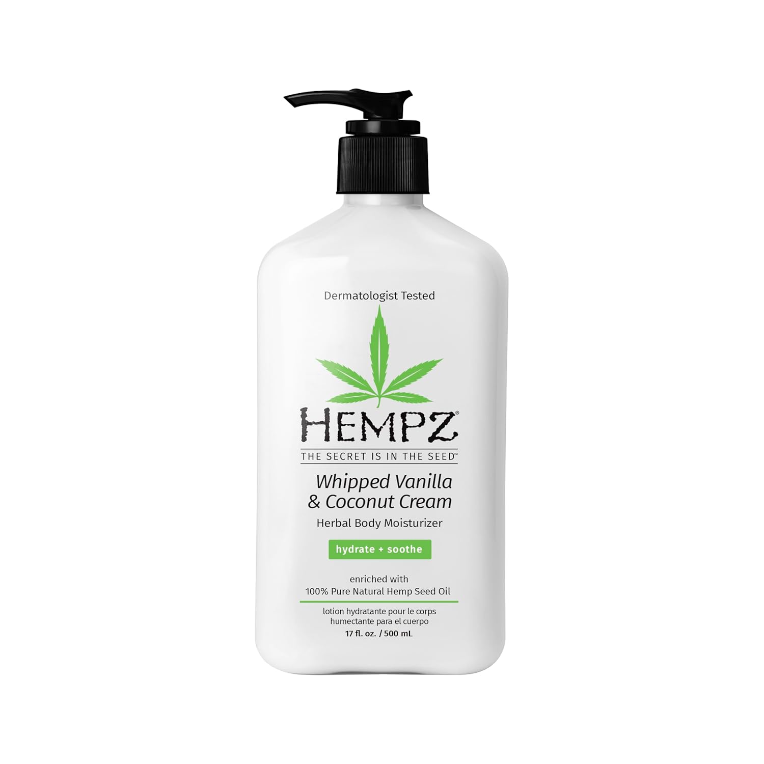 Hempz Original, Natural Hemp Seed Oil Body Moisturizer with Shea Butter and Ginseng, Original Scent, Floral Banana, 17 Fl.Oz ( Packaging may vary )