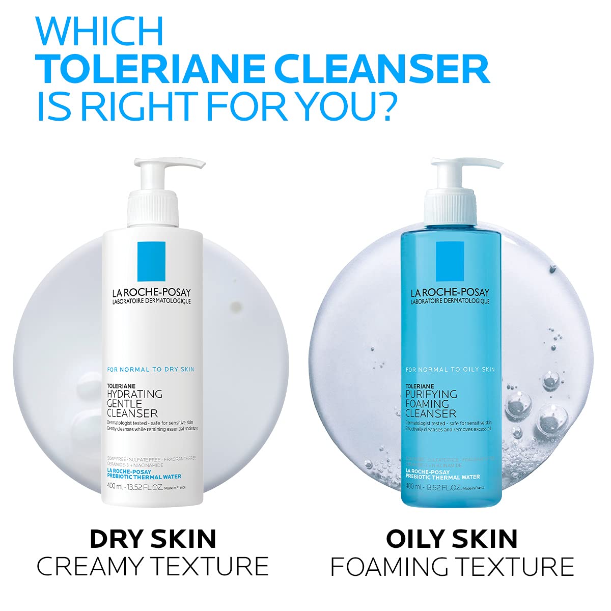 La Roche-Posay Toleriane Purifying Foaming Facial Cleanser, Niacinamide + Ceramides + Prebiotic Thermal Water, Oil Free Face Wash For Oily Skin, Pore Cleanser Safe For Sensitive Skin, Soap Free