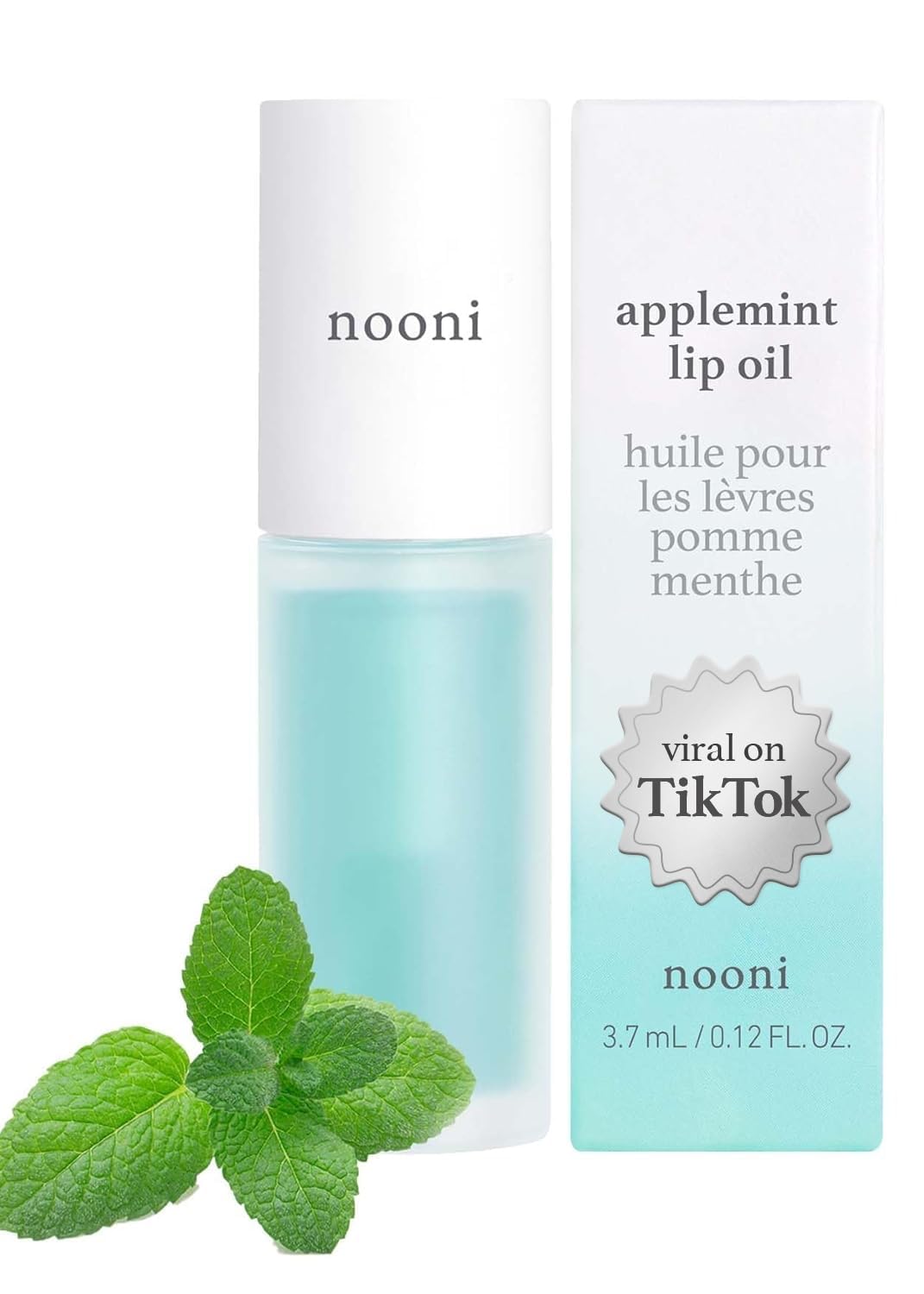NOONI Korean Vegan Appleseed Lip Oil - Applecherry | Long-Lasting, Moisturizing, Plumping, Revitalizing for Dry Lips, Waterproof, No Peel Off, Hydrating, Nourishing Crystal Clear, 0.12 FL Oz