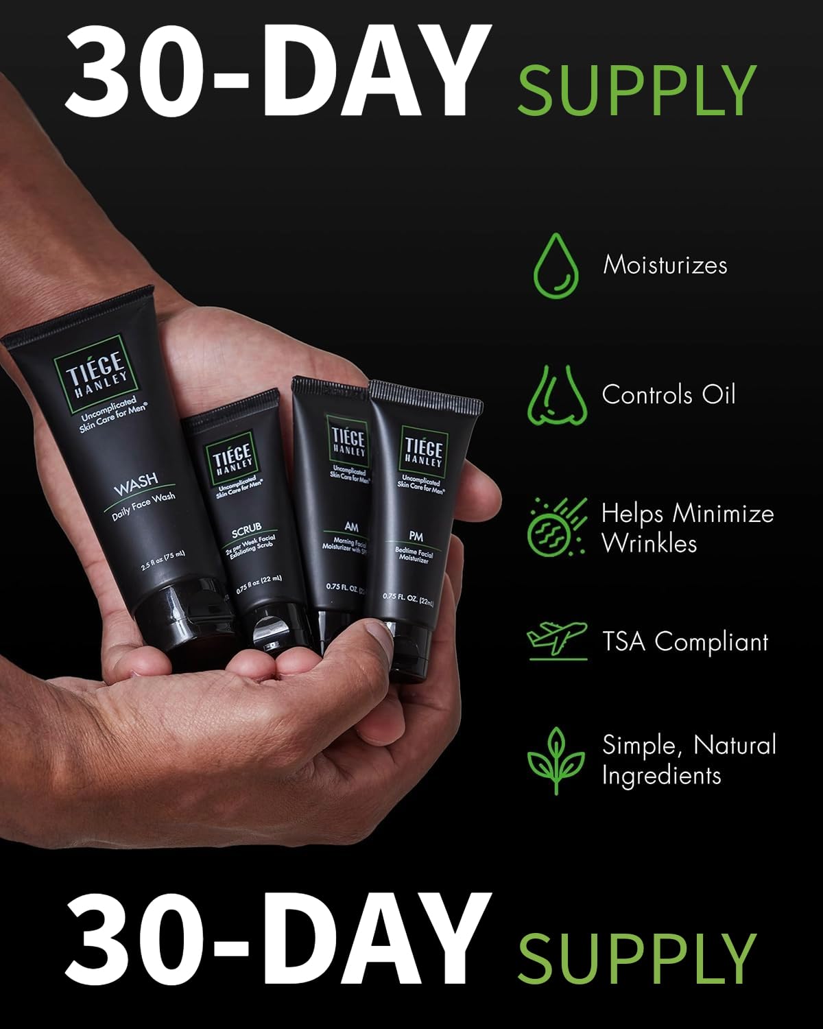 Tiege Hanley Men’s Skin Care Set, Essential Routine (System Level 1) – Face Wash, Scrub & Moisturizer for Healthier, Hydrated Skin | Daily Men’s Skin Care Kit for Sensitive skin & Dryness Protection